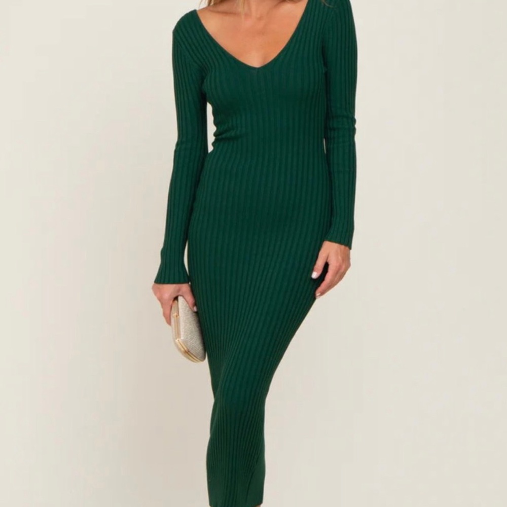 Pink Blush Forest Green Maternity Maxi Dress